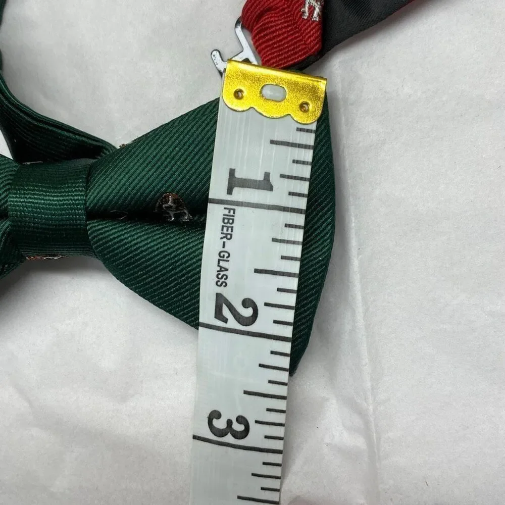 Tommy Hilfiger Bow Tie Holiday Christmas Dogs Basset Hound Green